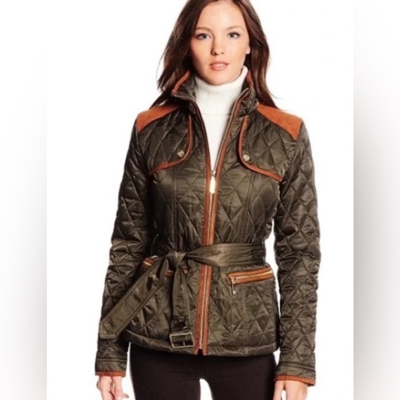 Vince Camuto Jackets & Blazers - Vince Camuto Quilted Faux Leather Trim Jacket | Medium